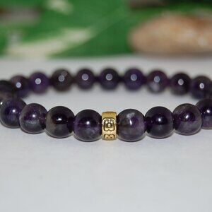 Amethyst Bracelet,Purple Amethyst Bracelet,Amethyst Gemstone 8mm Beads
